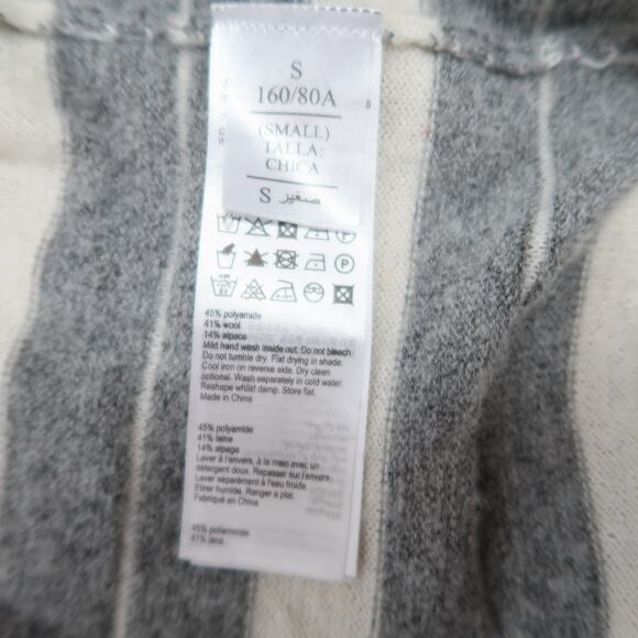 ALL SAINTS Grey and Cream Striped Alpaca Wool Blend Sweater Womens S - Picture 6 of 7